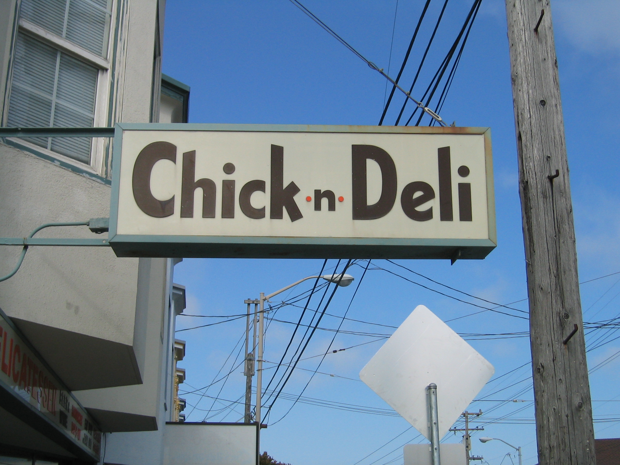 The sign for Chick-n-Deli