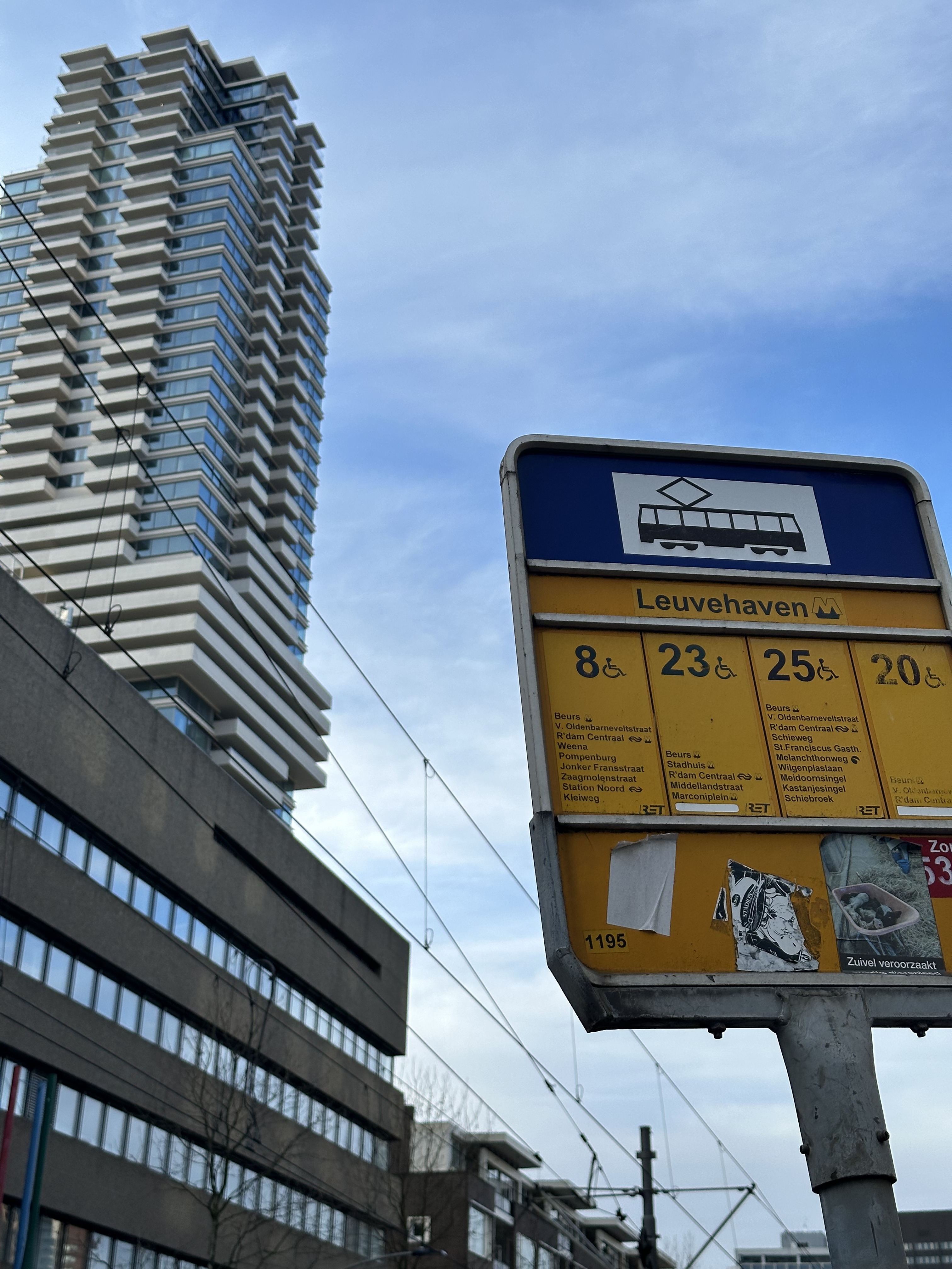Electric tram sign at Leuvehaven, Rotterdam